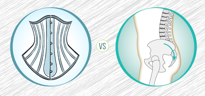 Corset vs pelvic tilt: to tuck or not to tuck the tailbone under