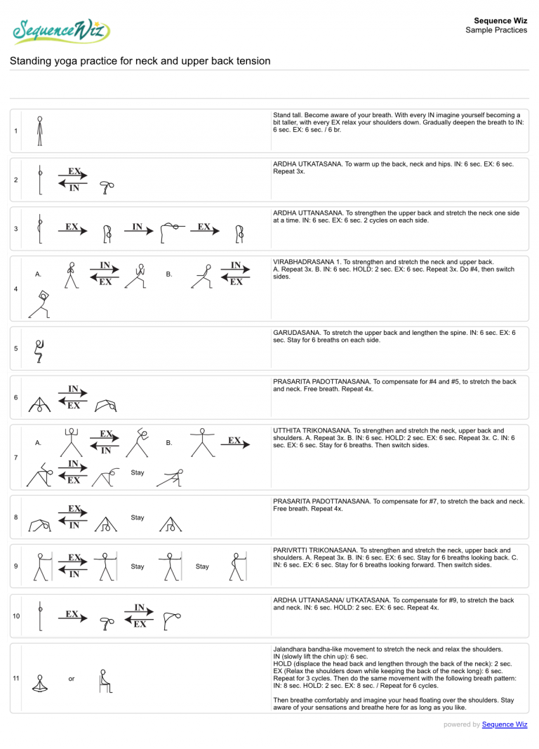 Standing yoga practice for neck and upper back tension - Sequence Wiz