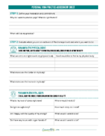 Personal yoga practice assessment sheet and action checklist